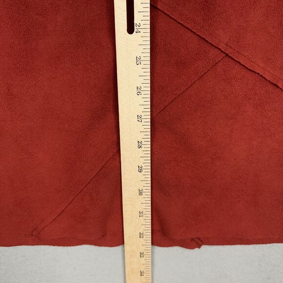 Soft Surroundings Sweater Womens Medium Red Faux Suede Tunic Pockets Cozy Fall - Picture 12 of 14